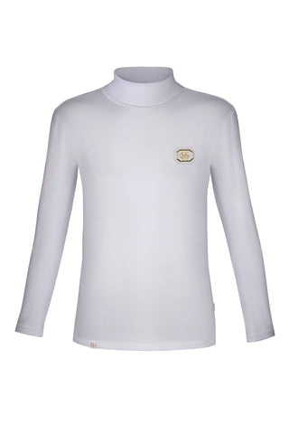 Long Sleeve Halfneck Tee | White/Gold Edition