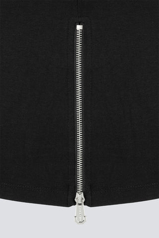 Elongated Box Tee with Zip Accents | Black