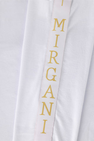 Long Sleeve Logo Tape Tee | White/Gold Edition